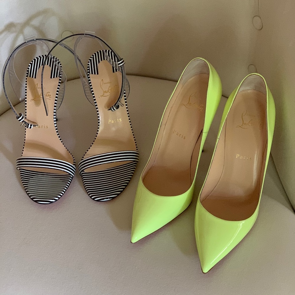 Christian Louboutin So Kate 120 patent Neon
